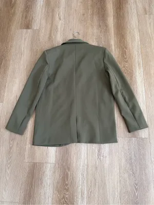 NWT Cupshe x JoJo Olive Green Longline Blazer Size Small thumbnail 7