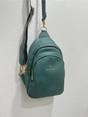 Nanette Lepore Teal Pebbled Leather Sling Crossbody with Gold Hardware thumbnail 3