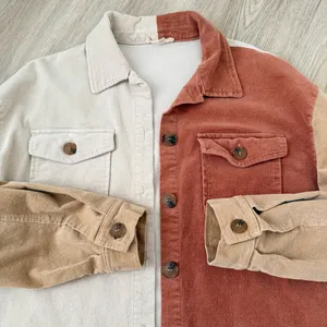 Shop Priceless Out of Town Color Block Corduroy Shacket thumbnail 3