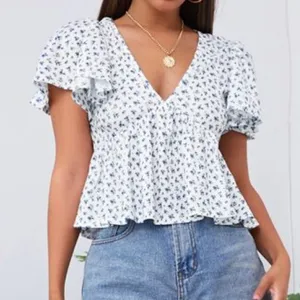 SheIn Ditsy Floral Peplum Top thumbnail 3