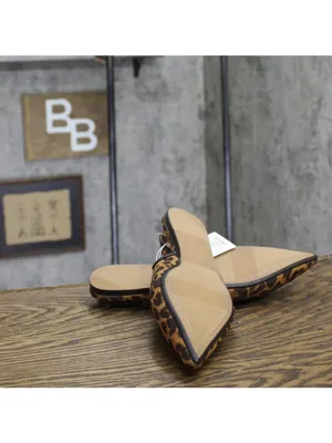 NWT A New Day Womens London Sling Back Flats Sandals 94303555 Leopard Brown 7M thumbnail 6