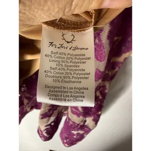 For Love & Lemons Purple Floral Lace Open Back Mini Dress Long Sleeve Tan Lining thumbnail 5