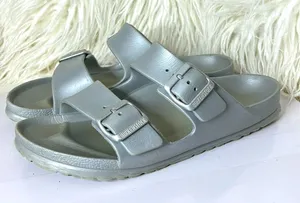 Birkenstock Arizona Essentials EVA Sandals Silver Size US 9/9.5 no size tag. thumbnail 1