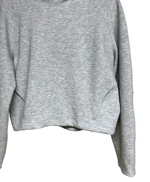 Lululemon Airwrap Modal Pullover Hoodie Heathered Core‎ Ultra Light Grey Size 6 thumbnail 1