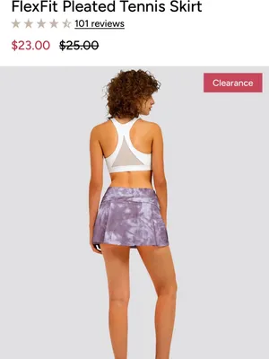Stelle Pleated Tennis Skirt - Lavender & White Tie-Dye | Size Large thumbnail 2