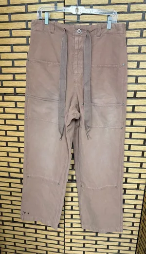 We the free brown cargo tie waist pants size large thumbnail 1