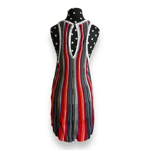 Free People Womens Dress Sz S Rainbow Dragon Metallic Striped Mini Sweater‎ thumbnail 8