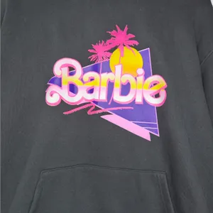 Barbie Malibu Beach Graphic Hoodie L Black Neon Retro Pullover Sweatshirt fall thumbnail 6