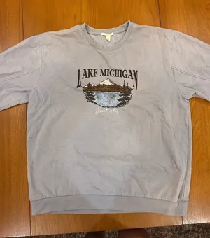 Blue Lake Michigan Full Tilt Embroidered Crewneck Sweatshirt thumbnail 1