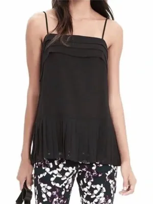 Banana Republic Black Pleated Cami Top XS Flowy‎ Casual thumbnail 1