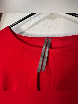 Anthropologie Twisted Cut-Out Sweater Red Knit Viscose Keyhole Long Sleeve Top thumbnail 4