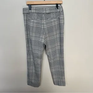 Ann Taylor Factory Houndstooth Plaid Checkered Pants Tie Belt Black White Tan 8 thumbnail 6