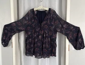Xhilaration (Target) Chiffon Top Sz: 1x thumbnail 3