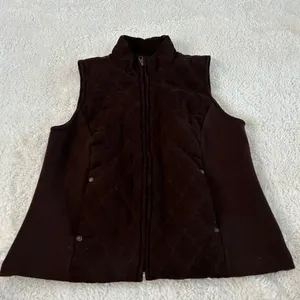 Womens Small Brown Vest Suede Soft Preppy Granola Girl Tomato Gorpcore thumbnail 1