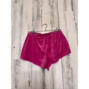 Steve Madden Pink Velour Lounge Shorts Soft Stretch Sleep Shorts Size Medium thumbnail 4