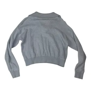 Varley x Barry's size xs gray knit pull over 1/4 zip Sweater waffle relaxed thumbnail 10