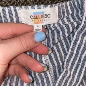 ✨Cali 1850 Striped Linen Bland Short Overalls✨ thumbnail 5