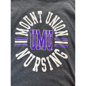 Jerzees Mount Union Nursing UMU Long Sleeve Shirt Charcoal Gray XL Collegiate thumbnail 4