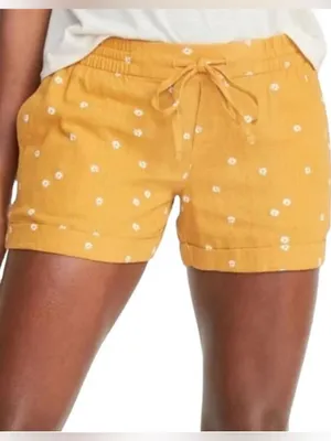 Old Navy Linen Blend Shorts in Sunflower Gold - Size: Medium thumbnail 1