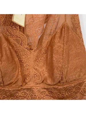 Zenana Outfitters Racey Lace Bralette 2X Brown NWT thumbnail 4