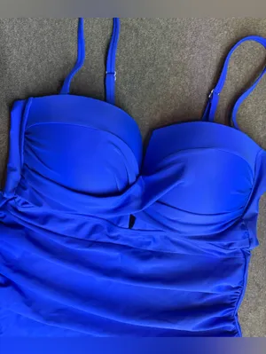 🆕WOT Classic Ruched One-Piece Swimsuit in Royal Blue Size XL thumbnail 3