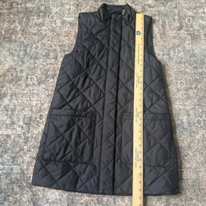 Barbour Cosmia Modern Heritage Black Quilted Longline Liner Vest USA 4 UK 8 thumbnail 6