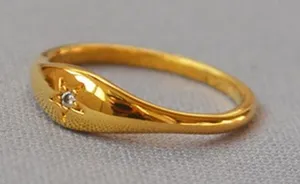Gold Signet Ring With CZ Star 💫 thumbnail 3