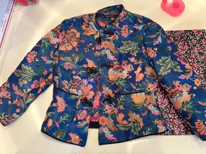 ZARA Floral Multi-Colored Print blazer outerwear  thumbnail 3