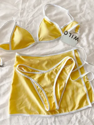 NWT • WILO 3pc Bikini Set Yellow Size XS thumbnail 6
