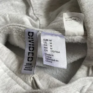 4/$20 H&M Disney Mickey Mouse Hoodie Light Gray Slim Fit thumbnail 3
