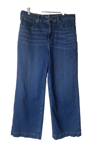 J.Crew Full Length Wide Leg Denim Jeans Womens 31 Blue High Rise Casual‎ thumbnail 1