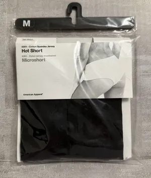American Apparel Hot Short Microshort Size Medium Black Cotton Spandex‎ Jersey thumbnail 1