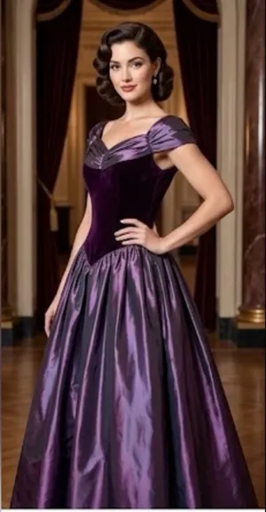 Vintage Jessica McClintock Homecoming Dress Off Shoulder Velvet Taffeta 8 thumbnail 1