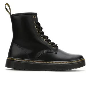 DR. MARTENS Boots ZAVALA COMBAT BOOT black leather lace up moto grunge Platform thumbnail 2