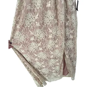 NWT Lulus Lace Up Back Lace‎ Maxi Dress Deep V Neck High Slit Blush Pink Size XS thumbnail 13