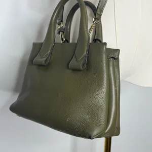 Michael Kors Rollins Satchel Green Pebbled Leather Tote Cross Body thumbnail 9