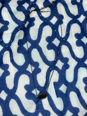 Kendra Scott Black Elisa Gunmetal Stone Necklace thumbnail 2