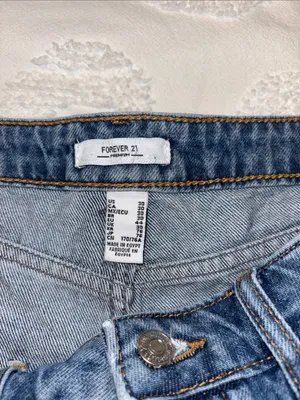 Forever 21 Distressed Dark Blue Denim Cutoff Shorts thumbnail 2