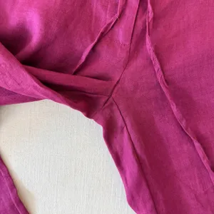 Spiegel Costal Linen Pants 2P Magenta Purple Wide Leg Drawstring Trousers thumbnail 10