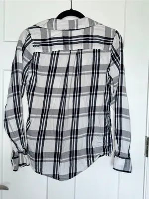 SO Black and White Plaid Button Down thumbnail 2