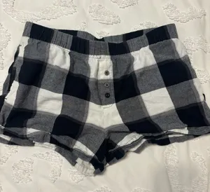 stars above Black and White Plaid Lounge Shorts thumbnail 1