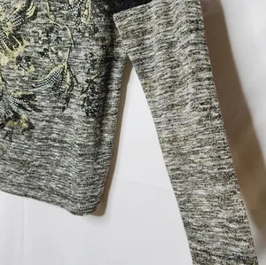 Miss Me long sleeve floral Embrace metallic top shirt pull over sz Medium thumbnail 5