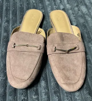 LOFT Mauve Suede Slip-On Mules with Gold Accent thumbnail 1