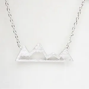 White‎ Gold Plated Mountain Bar Pendant Necklace, 16-18” thumbnail 13