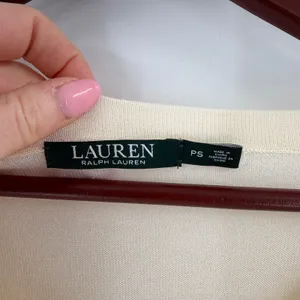 Lauren Ralph Lauren Sweater Women PS Cream Silk Blend Layered‎ Preppy Minimalist thumbnail 4