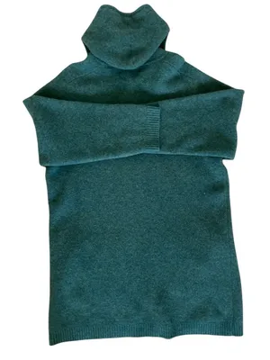 Newton Trading Co. Green 100% Lambswool Long Line Hooded Cardigan Size XL thumbnail 2