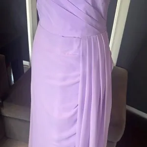 Purple Chiffon Asymmetrical One-Shoulder Formal Bridesmaid Dress Leg Slit Size 6 thumbnail 7