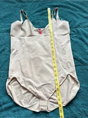 Spanx 10129P Open Bust Brief Bodysuit 2X Beige Oat Nude Shapewear Slimming thumbnail 10