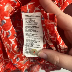 CLEOBELLA Mylah Blouse block print orange/red/white organic cotton top size xs thumbnail 7