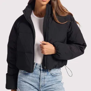 Divided Women's Black Cropped Puffer Jacket M thumbnail 1